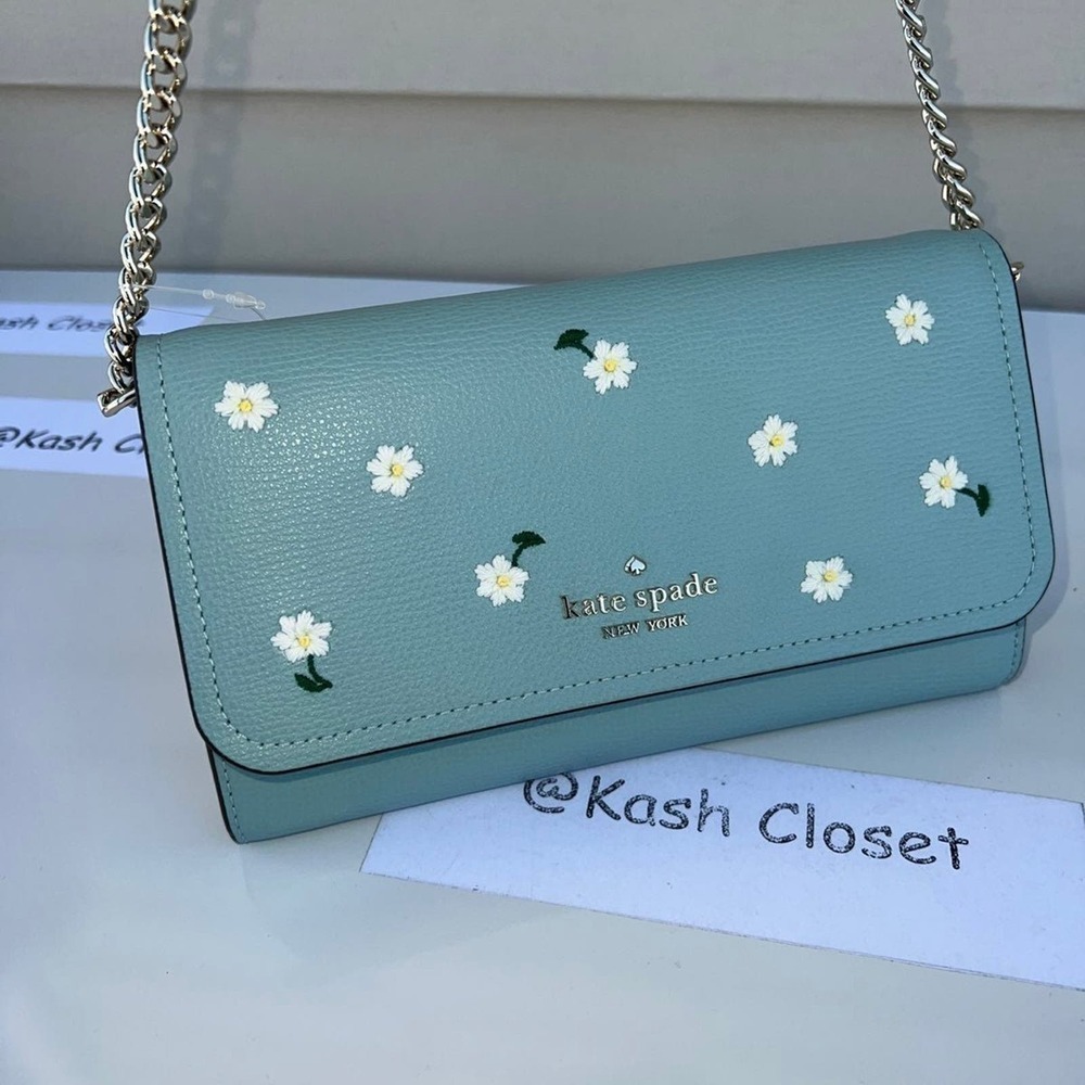 Kate Spade Darcy Embroidered Chain Crossbody & Convertible Wallet - Picture 8 of 12